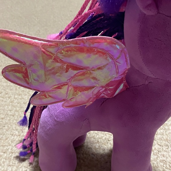 TY my little pony twilight sparkle large purple plush unicorn sparkly wings 2014 - Picture 14 of 15